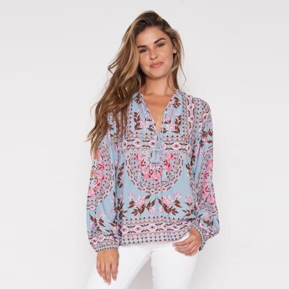 Spell Pandora Aquamarine Blouse XS b85 - Picture 3 of 9